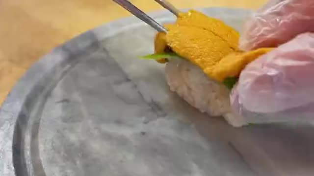 How do you eat your Uni From Izakaya Tora in West Hollywood