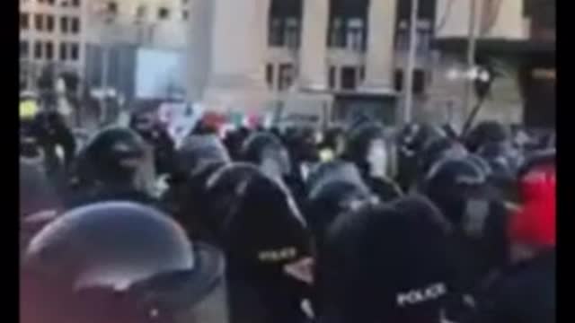 In Ottawa, an Elderly Woman Called for Peace and Love Before Being Trampled by the Police