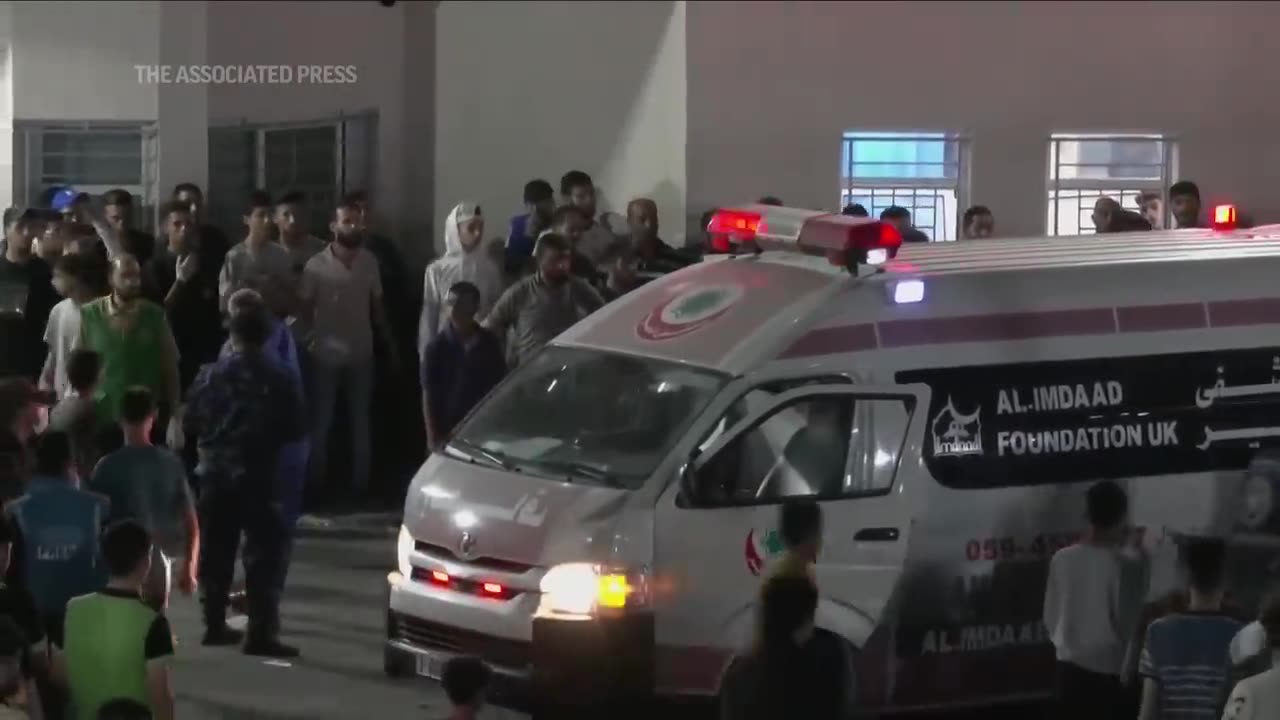 Bodies line up outside Gaza hospital as Israeli airstrikes continue