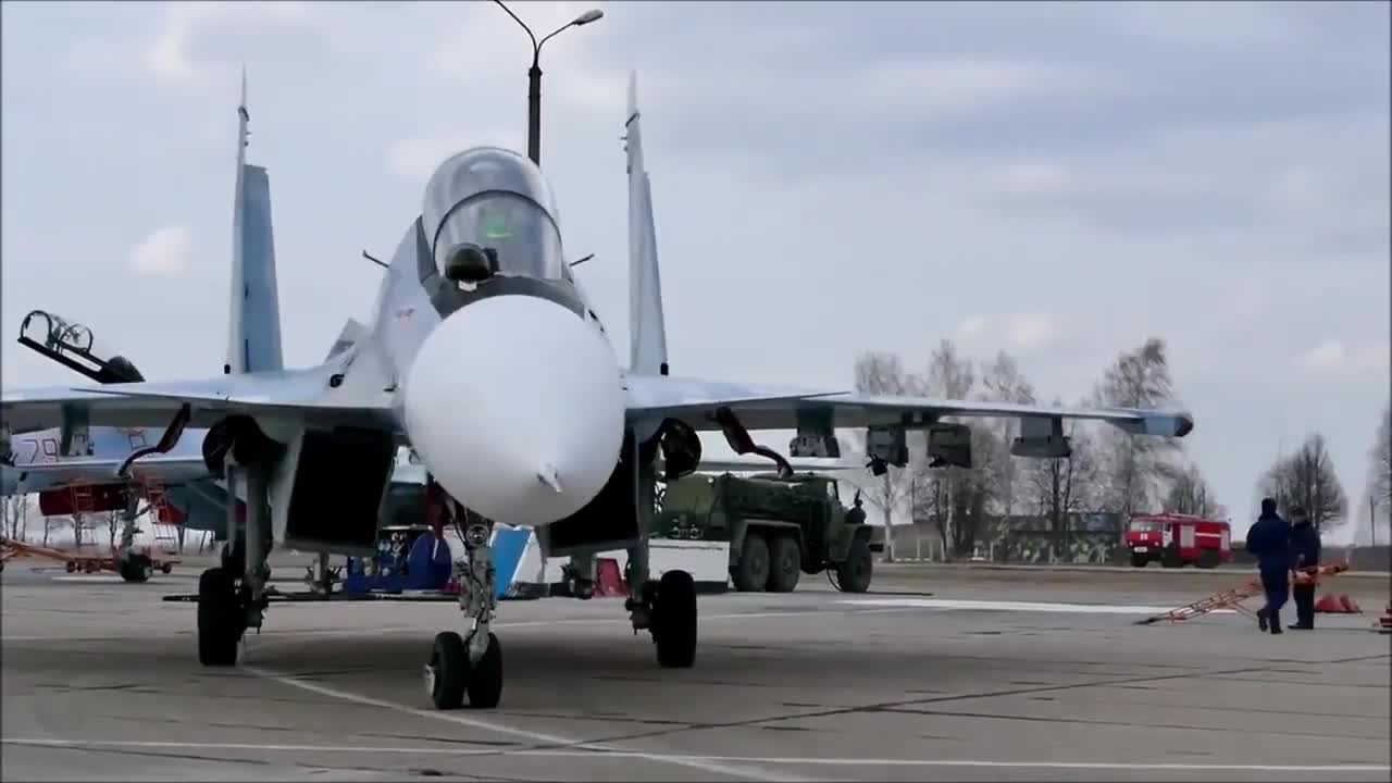 Russian Su-30 Fighter In A Special Military Operation In Kyiv Oblast