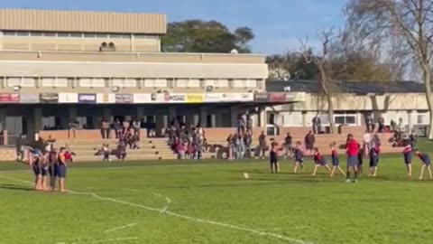 I am doing it - Dan #kicking #schoolboyrugby #10yearold #rugby (30m out, mid field)