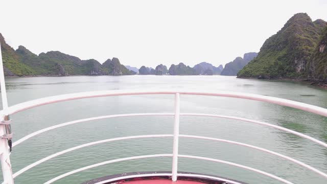 View of the Sea and Rock Formations from a Boat