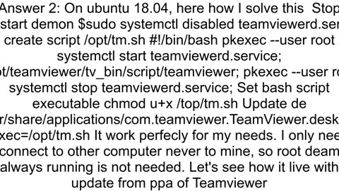 Teamviewer linux without permanently running daemon