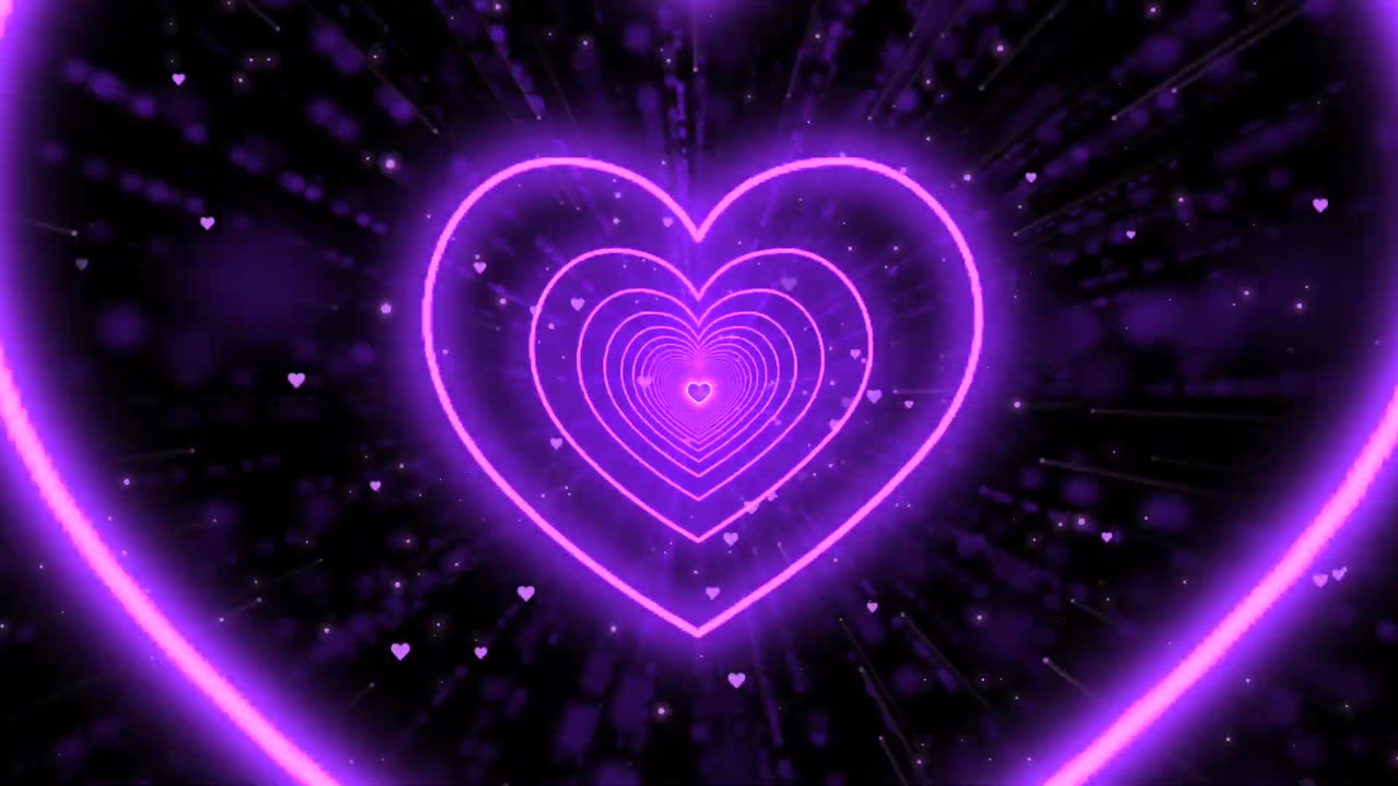 102. Heart Tunnel💜Purple Heart Background