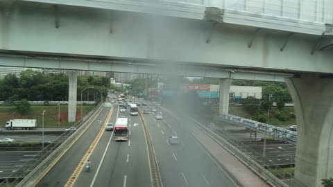 Outside view from inside the train