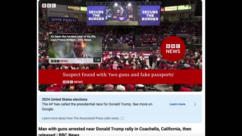 BBC News Man Arrested Outisde Trump Rally in California