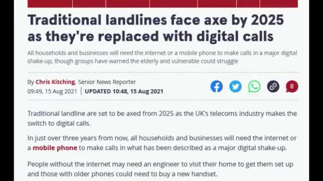 LANDLINES TO BE BANNED BY 2025