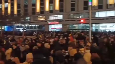 Protestors Gather Outside Of The Kremlin In Response To The Ukrainian Invasion