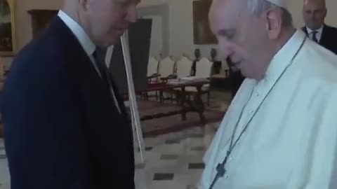 Biden greats pope as famous .. basketball player