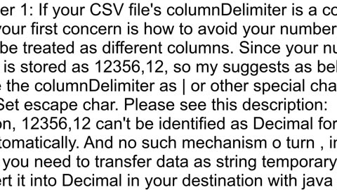 Azure Data Factory Reading doubles with a comma as decimal separator instead of a dot