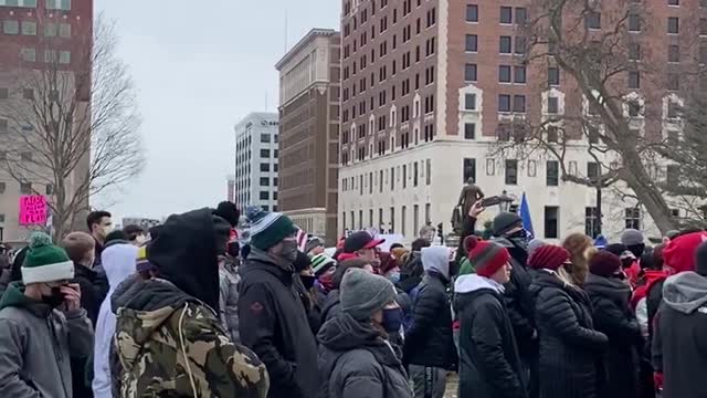 "Let us play" rally at the Michigan State Capitol