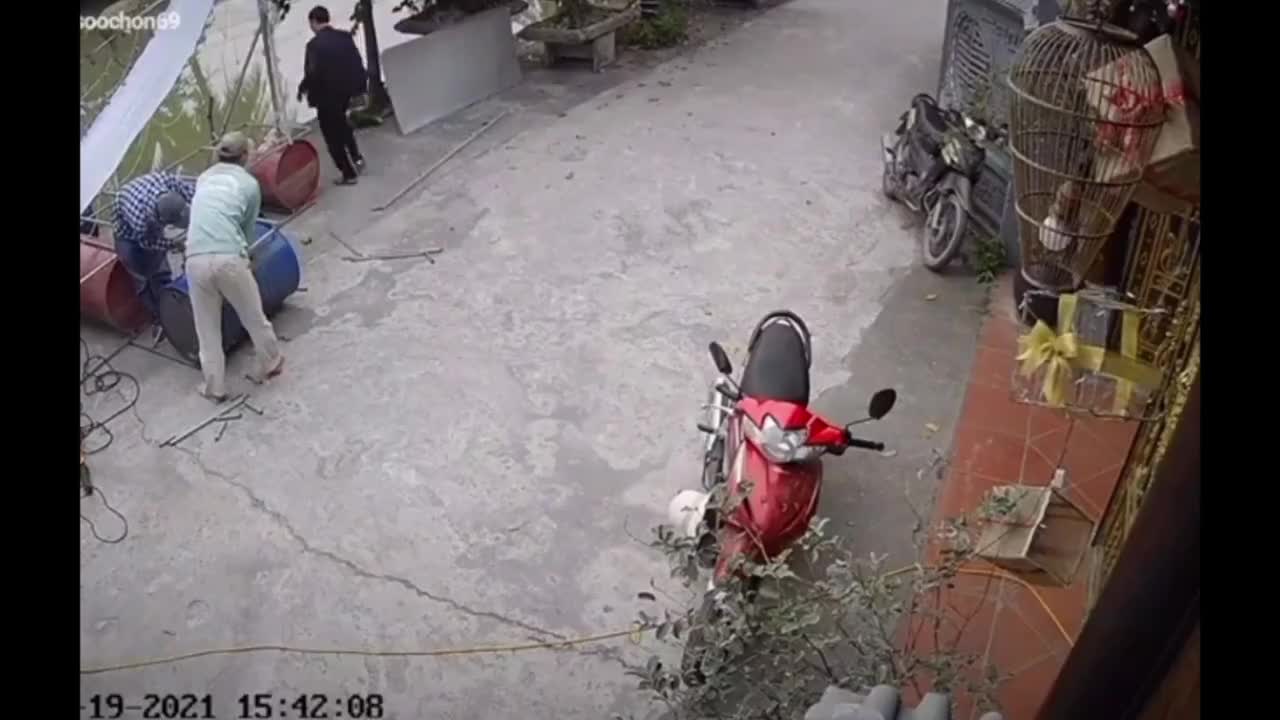 man working in accident