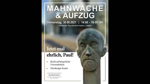 Mahnwache QD615 PEI Langen Achims Rede 30.09.2021