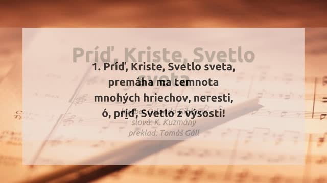 Príď, Kriste, Svetlo sveta