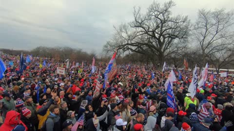 Washington DC January 6 2021 Trump Supporters Praying to God and Singing the National Anthem