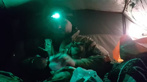 Had to finish the vlog in the tent due to rain