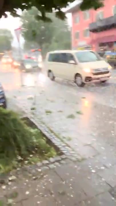 Hailstorm Pummels Bavarian Town