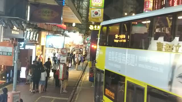 Hongkong road's memory, KMB, night view, Mongkok back to Shamshuipo