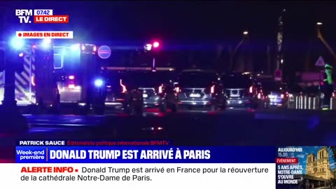 Donald Trump arrives safely to Paris, France for the Notre Dame reopening.