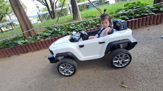 I bought a new toy ride to the park outing.