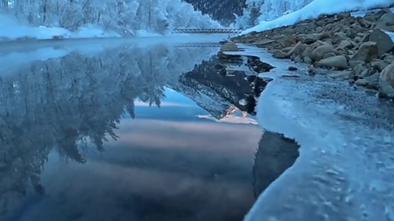 Early morning reflections hit different 😍💯✨ #alaska #calm #reflection