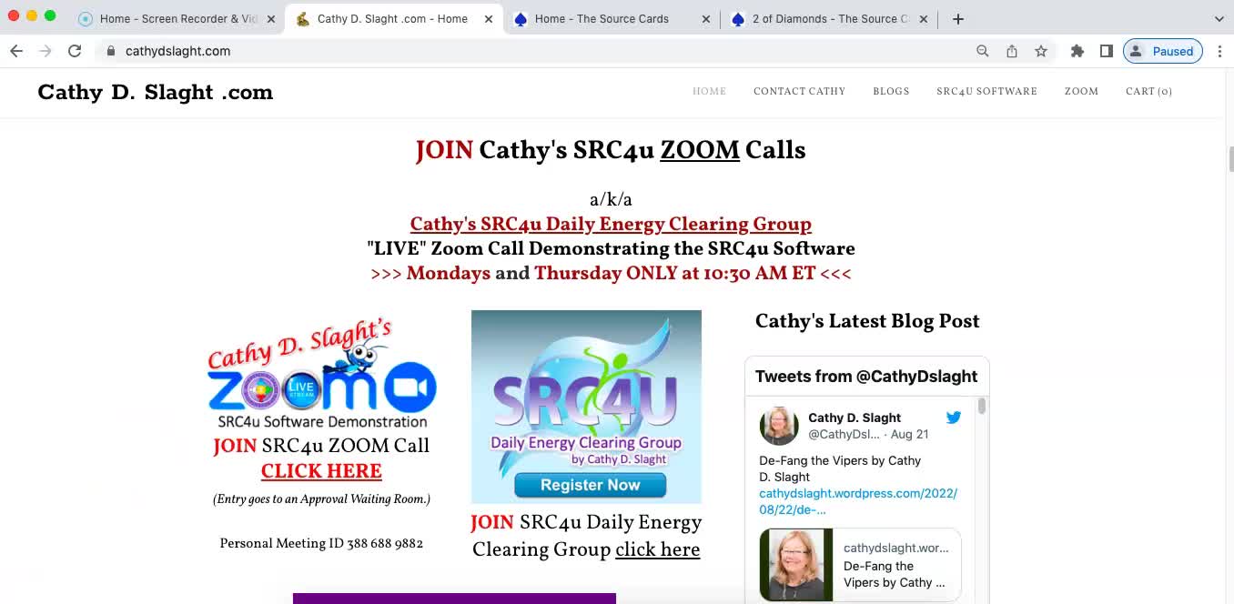 SRC4u Software Zoom Demonstration Call 8.25.2022 by Cathy D. Slaght