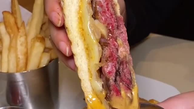 Try the SKIRT STEAK CIABATTA SANDWICH from Sanfords in Queens, NYC!