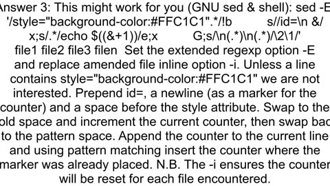 How to insert an autoincremented variable when replacing content in file