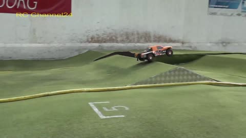 RC CAR CRASH & FAIL!! RC INDOOR TRACK! FIRST RUN!! BIG RC SHORT COURSE TRUCK FUN!!!