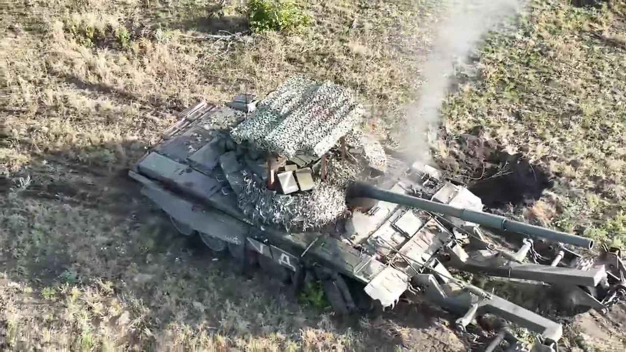 Russian Tank Burning in 4K