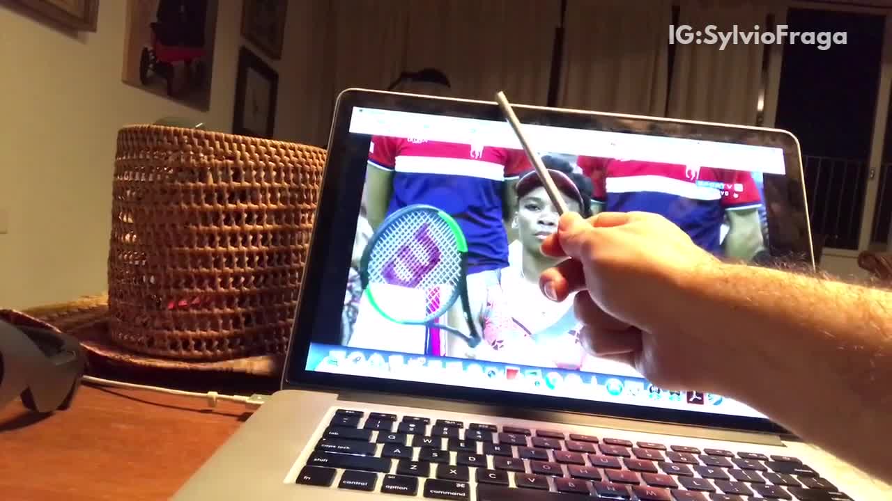 Cat reaches over laptop for pen