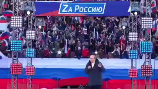 Vlagyimir Putyin beszéde a moszkvai Luzsnyiki stadionban
