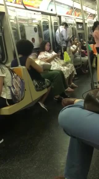 Guy beat boxing popping noises push it good subway train