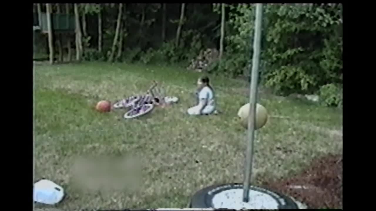 Preteen Girl Totally Wipes Out On Homemade Dirt Ramp