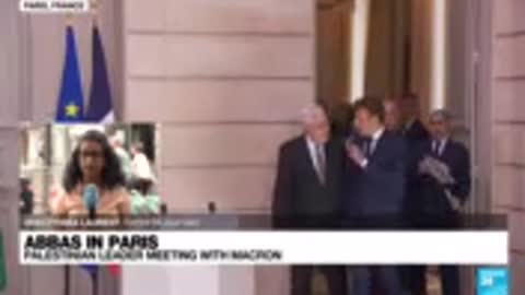 Macron, Palestinian President Mahmoud Abbas meet at Elysee Palace.