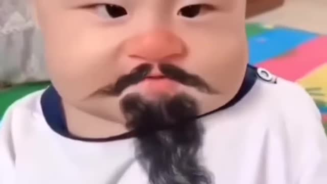 Baby beard baby laughing