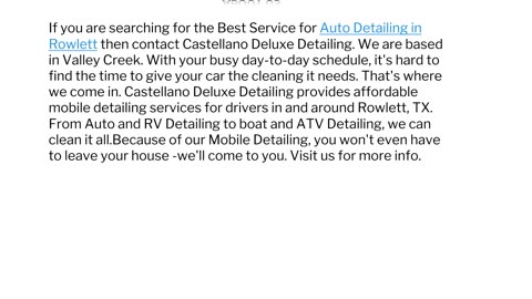 Castellano Deluxe Detailing