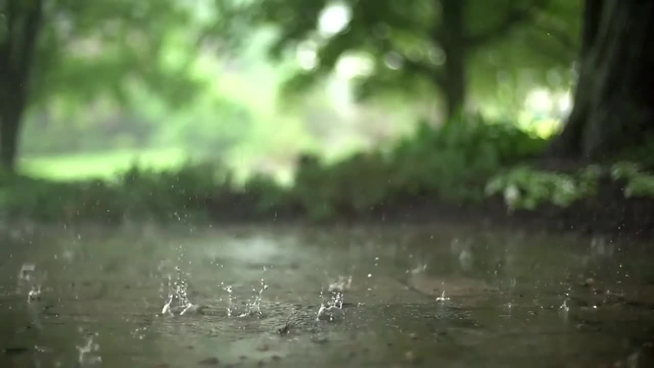 Early Morning Rain for Sleeping, Relaxing Video for Stress Relief, Rain cinematic video.