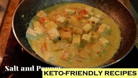 Keto Curried Tofu with Spinach