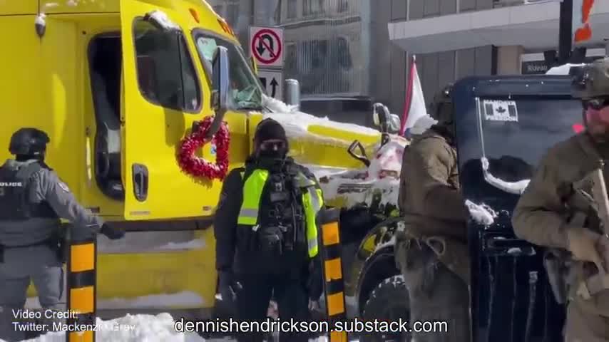 2/18/22 - Canadian Military Searching Trucker's Vehicles With M16's! WAR CRIMES