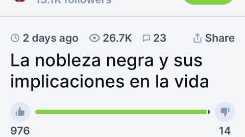 LA NOBLEZA NEGRA Y SU IMPLICACIÓN EN LA VIDA