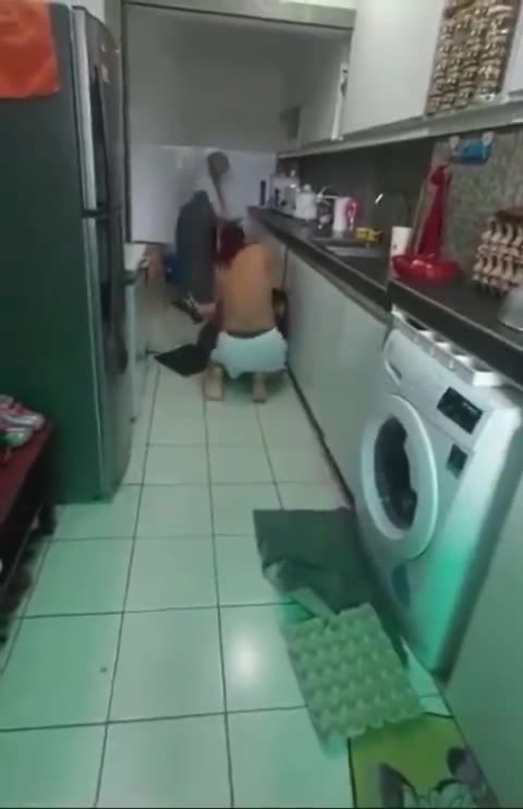 Experience Muslim Culture: Indonesia Muslim man beating his wife in front of his child