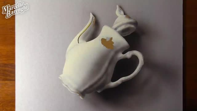 Depict The Shadow On The Edge Of The Teapot