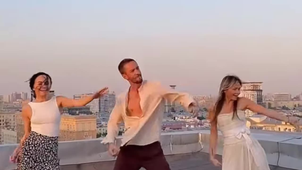 Happy roof dancers