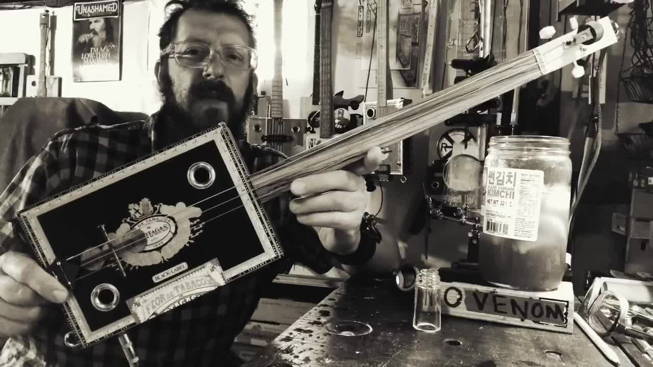 Backstage Vendor Cigar Box Guitar Pre Event Jitters-