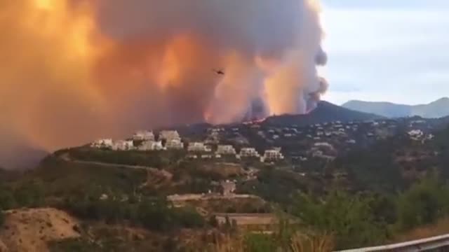 Wind interferes with fire fighting.