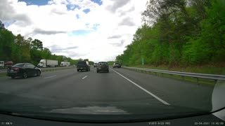 Guy Stops on I-95 for a Quick Bathroom Break