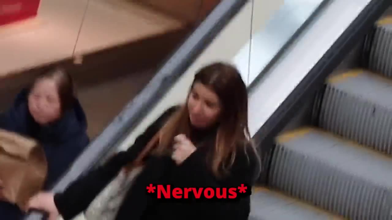 escalator prank in newyork