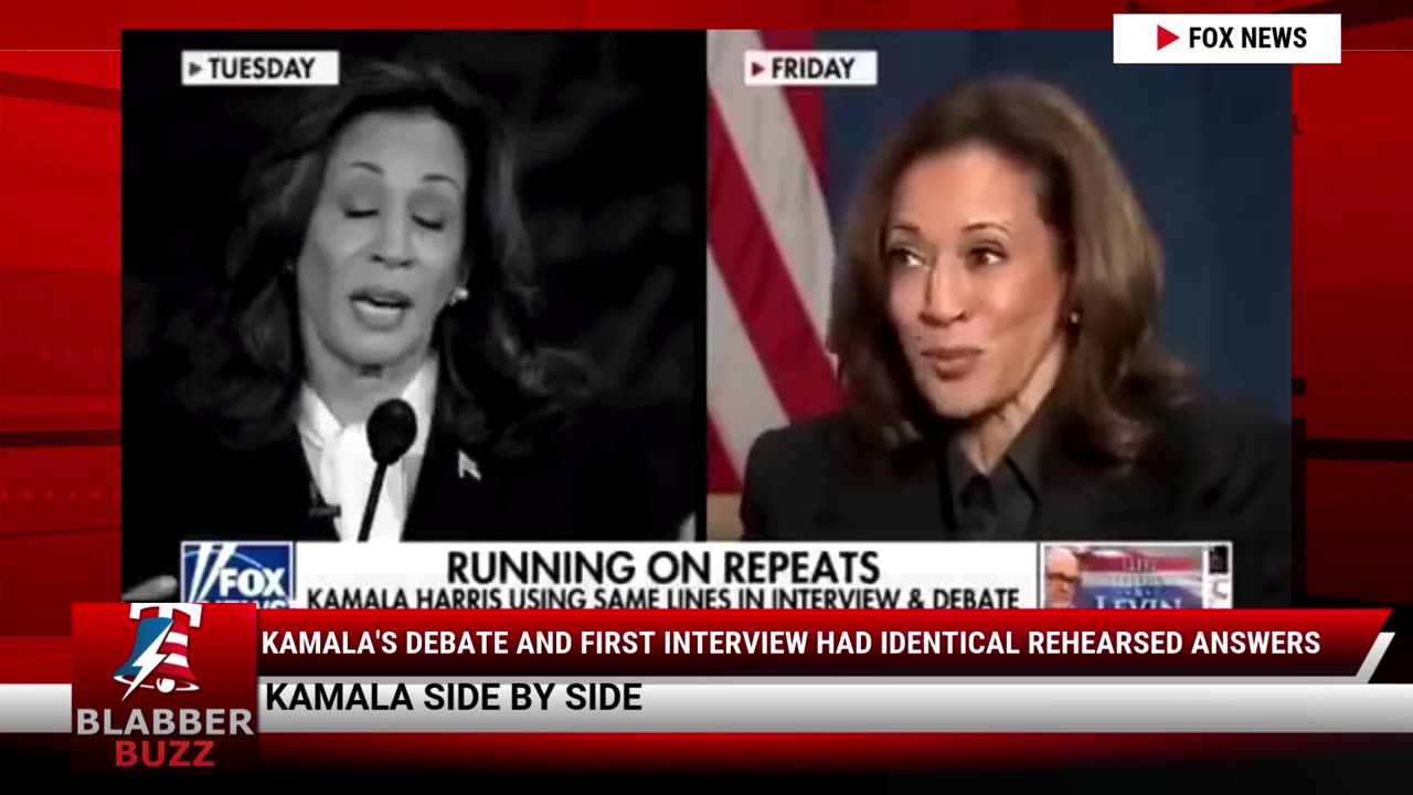 Kamala's Debate And First Interview Had Identical Rehearsed Answers