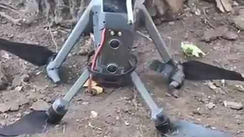 Ukrainian drone rests after a hard flight